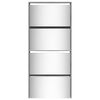 vidaXL Παπουτσοθήκη με Καθρέφτη 4 Επιπέδων Γκρι Sonoma 63x17x134 εκ.
