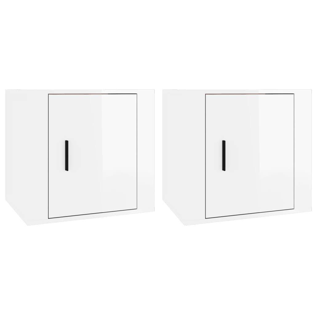 vidaXL Κομοδίνα 2 τεμ. Γυαλιστερό Λευκό 50x39x47 εκ.