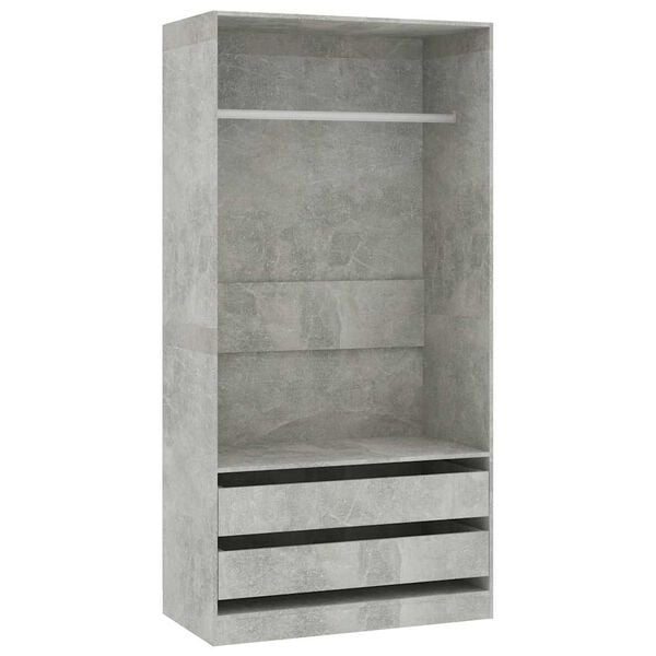 vidaXL Ντουλάπα Γκρι του Σκυροδέματος 100 x 50 x 200 εκ. Επεξ. Ξύλο