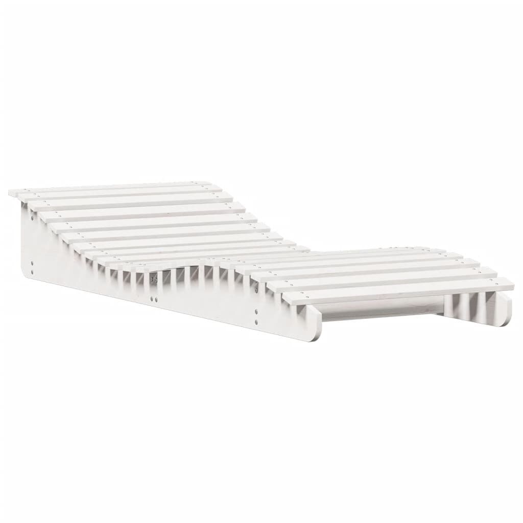 vidaXL Ξαπλώστρα Λευκό 205x80x31,5 εκ. από Μασίφ Ξύλο Πεύκου