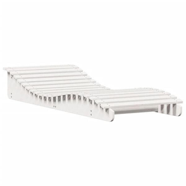 vidaXL Ξαπλώστρα Λευκό 205x80x31,5 εκ. από Μασίφ Ξύλο Πεύκου