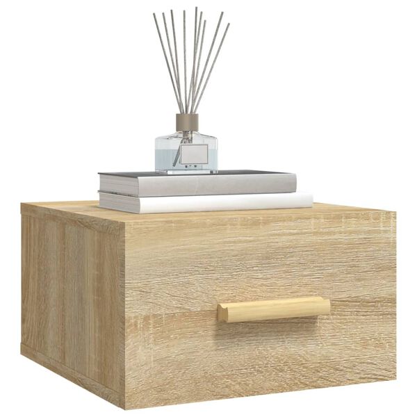 vidaXL Κομοδίνα Επιτοίχια Sonoma Δρυς 35 x 35 x 20 εκ.