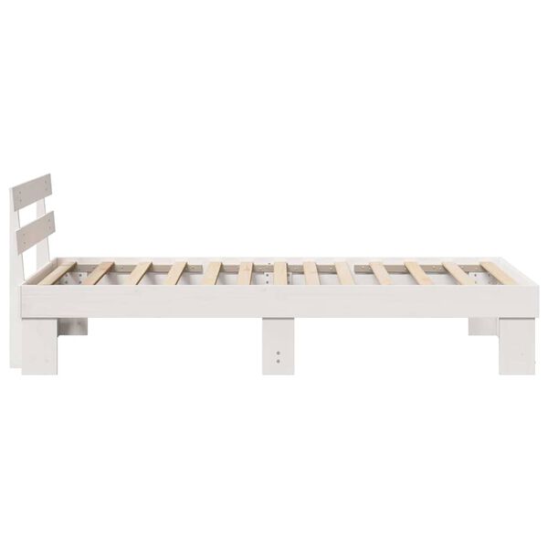 vidaXL Σκελετός Κρεβατιού Λευκό 75 x 190 cm Μασίφ ξύλο πεύκου