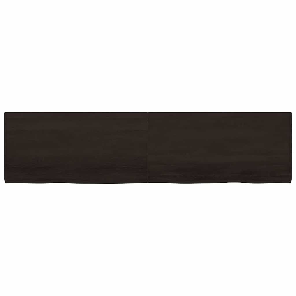 vidaXL Ράφι Τοίχου Σκούρο Καφέ 200x50x(2-4) εκ. Επεξ. Μασίφ Ξύλο Δρυός
