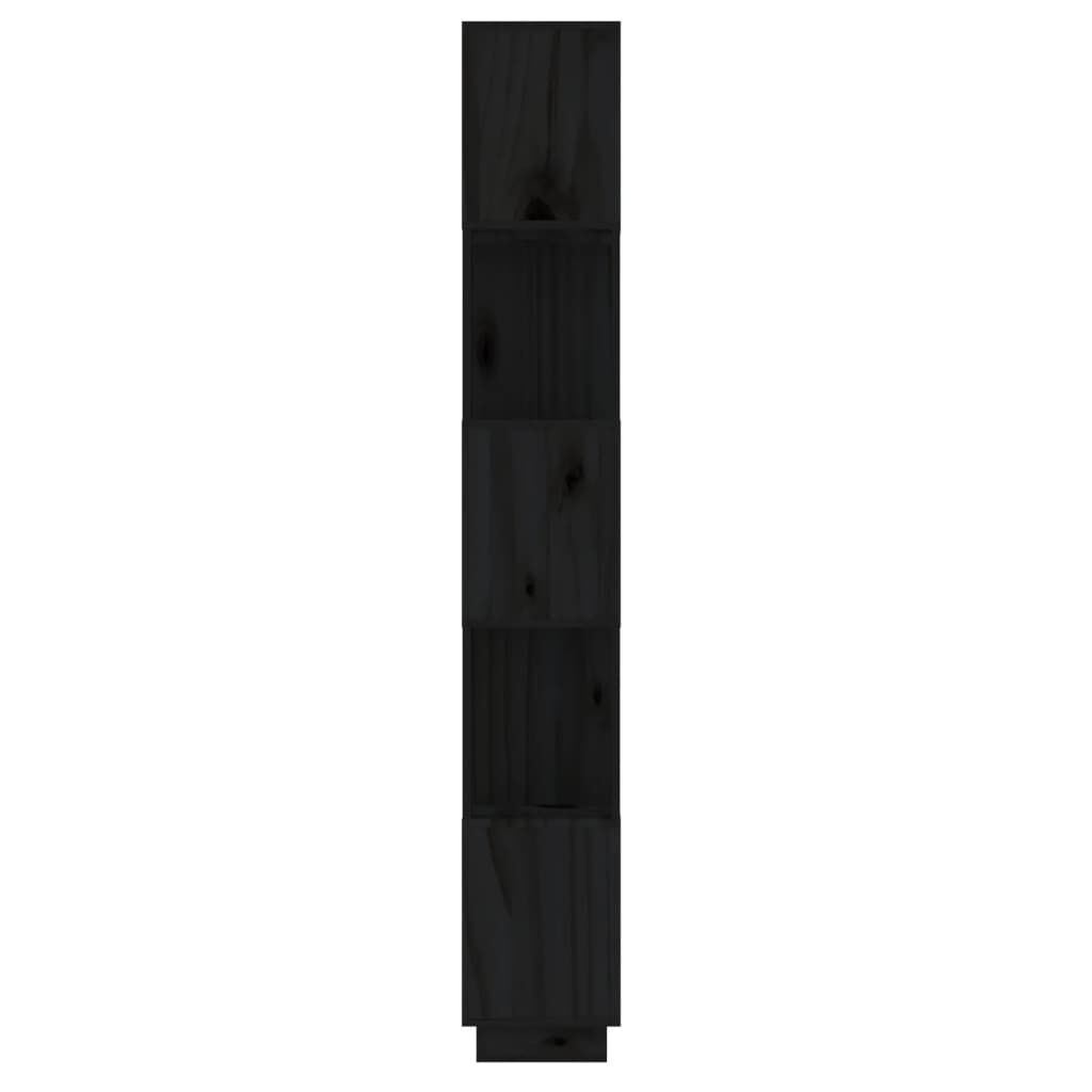vidaXL Βιβλιοθήκη/Διαχωριστικό Χώρου Μαύρο 51x25x163,5 εκ. Μασίφ Πεύκο