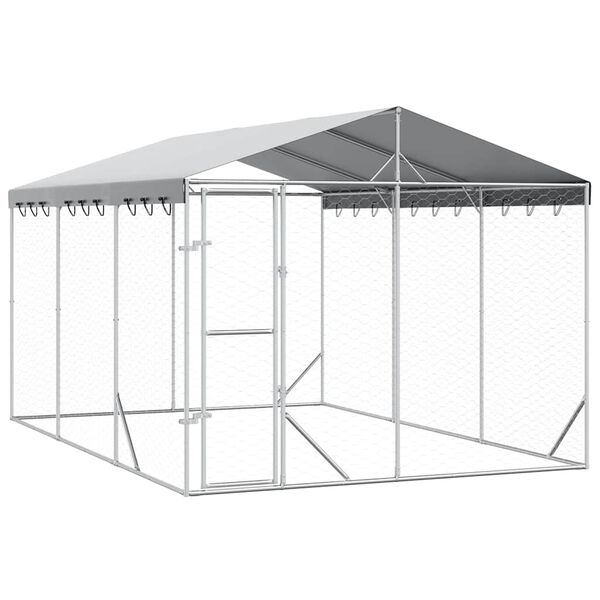 vidaXL &Kappa;&lambda;&omicron;&upsilon;&beta;ί &Sigma;&kappa;ύ&lambda;&omicron;&upsilon; &Epsilon;&xi;. &Chi;ώ&rho;&omicron;&upsilon; &mu;&epsilon; &Omicron;&rho;&omicron;&phi;ή &Alpha;&sigma;&eta;&mu;ί 3x4,5x2,5 &mu; &Gamma;&alpha;&lambda;&beta;. &Alpha;&tau;&sigma;ά&lambda;&iota;