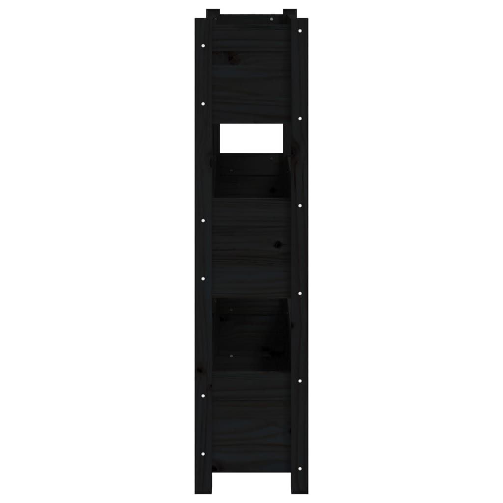 vidaXL Ζαρντινιέρα Μαύρη 77x25x104,5 εκ. από Μασίφ Ξύλο Πεύκου