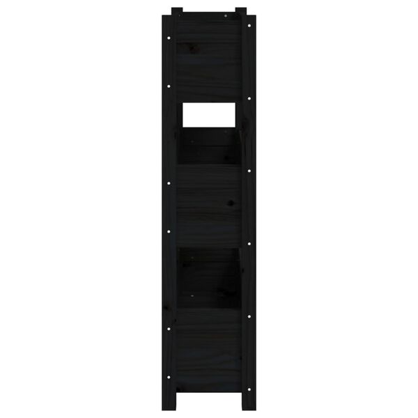 vidaXL Ζαρντινιέρα Μαύρη 77x25x104,5 εκ. από Μασίφ Ξύλο Πεύκου