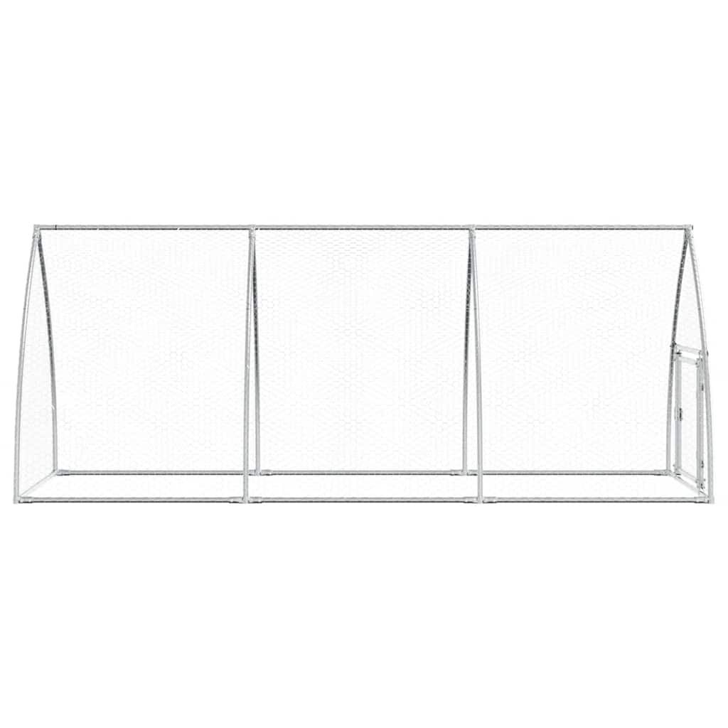 vidaXL Κοτέτσι - Κλουβί Ασημί 300x105x120 εκ. από Γαλβανισμένο Χάλυβα