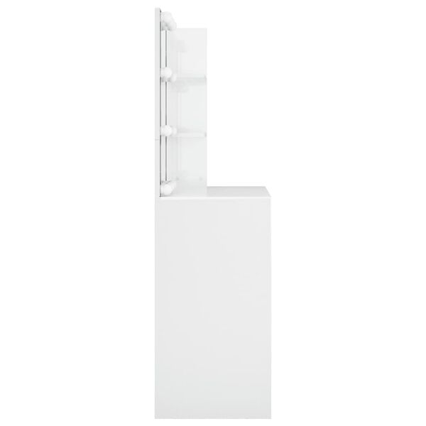 vidaXL Μπουντουάρ με LED Γυαλιστερό Λευκό 74,5 x 40 x 141 εκ.
