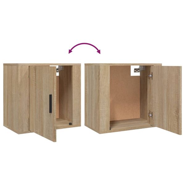 vidaXL Κομοδίνα Επιτοίχια 2 τεμ. Sonoma Δρυς 50x30x47 εκ.