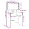 vidaXL Μπουντουάρ με LED Καφέ Δρυς 80x41x144,5 εκ.