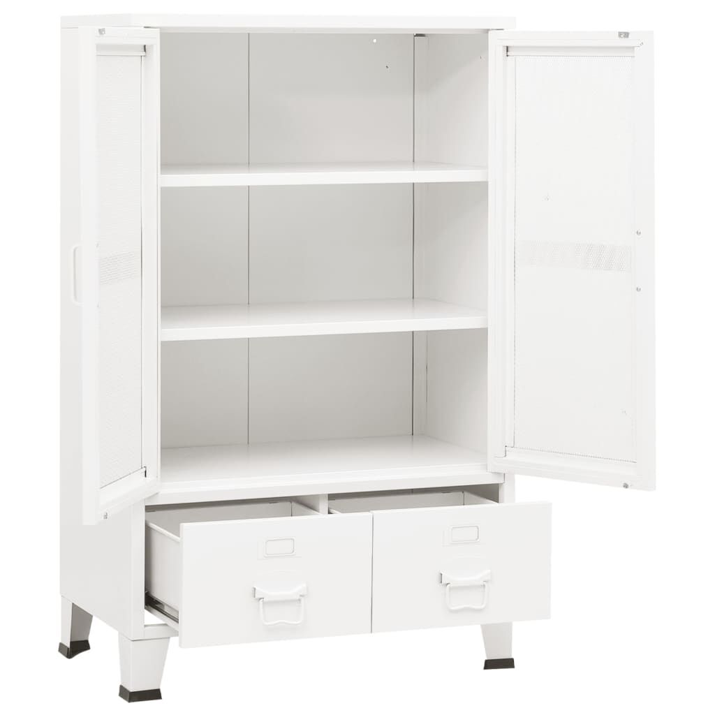 vidaXL Αρχειοθήκη Βιομηχανικού Στιλ Λευκή 70 x 40 x 115 εκ. Ατσάλινη