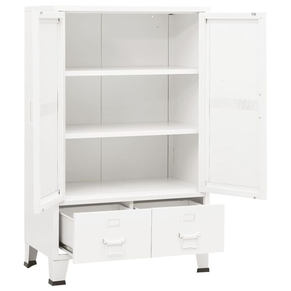 vidaXL Αρχειοθήκη Βιομηχανικού Στιλ Λευκή 70 x 40 x 115 εκ. Ατσάλινη