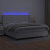 vidaXL &Kappa;&rho;&epsilon;&beta;ά&tau;&iota; Boxspring &mu;&epsilon; &Sigma;&tau;&rho;ώ&mu;&alpha; & LED &Lambda;&epsilon;&upsilon;&kappa;ό 200x200 &epsilon;&kappa;. &Sigma;&upsilon;&nu;&theta;. &Delta;έ&rho;&mu;&alpha;