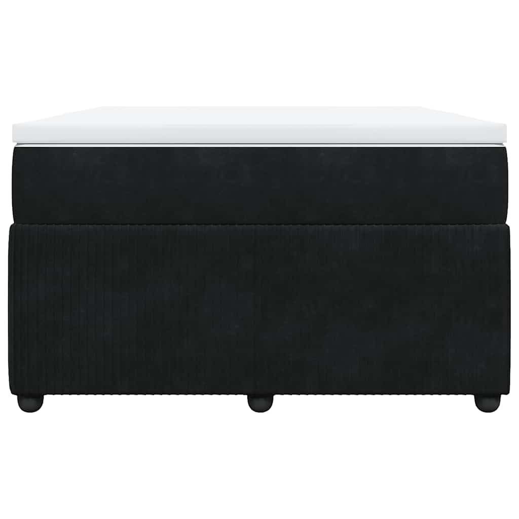 vidaXL Κρεβάτι Boxspring με Στρώμα Μαύρο 120x190 εκ. Βελούδινο