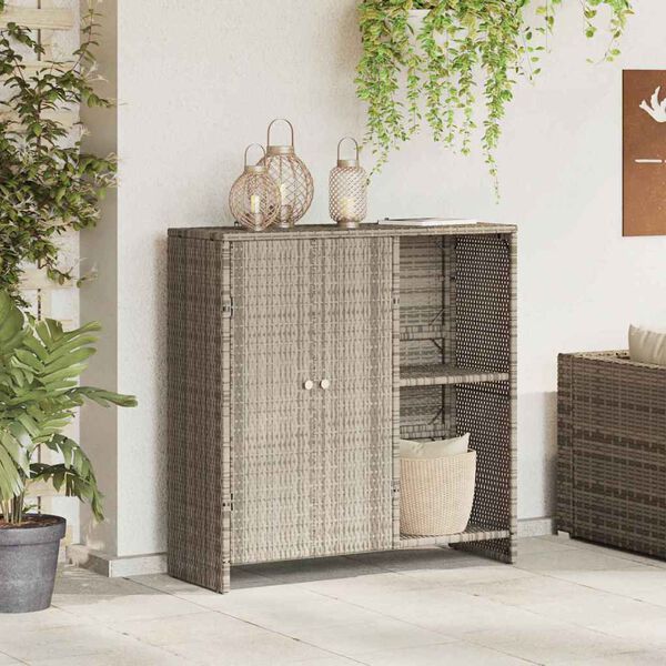 vidaXL Ντουλάπι αποθήκευσης Ανοιχτό γκρι 100 x 36 x 102 εκ Ρατάν