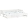 vidaXL Καναπές Κρεβάτι Συρόμενος Λευκός 2x(90x190) εκ. από Μασίφ Πεύκο