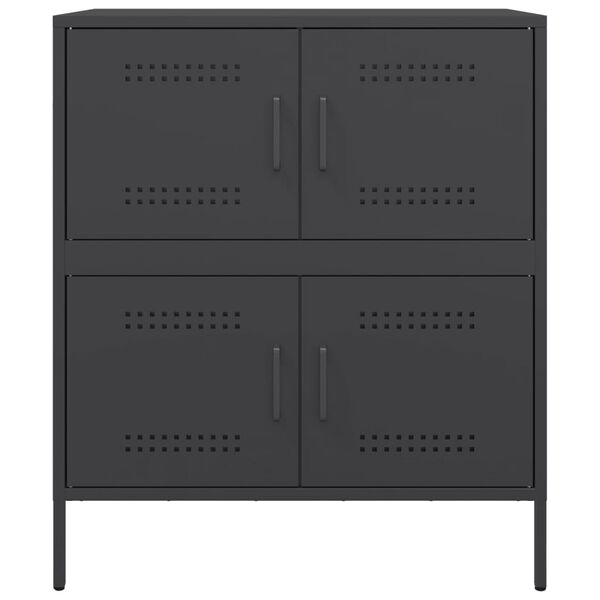 vidaXL Ντουλάπι Μαύρο 68x39x79 εκ. από Ατσάλι