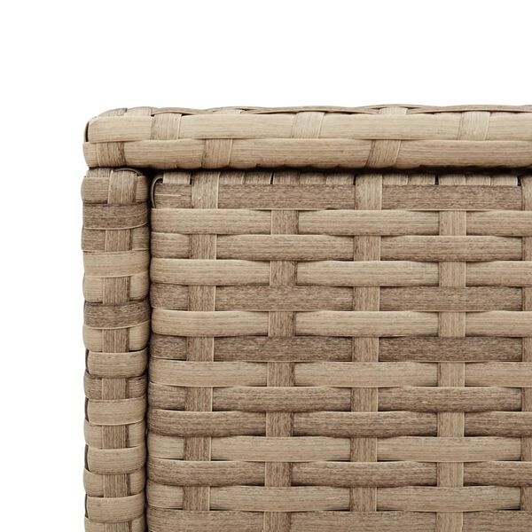 vidaXL Τραπέζι Κήπου με Γυάλινη Επιφ. Μπεζ 58x27,5x55 εκ. Συνθ. Ρατάν