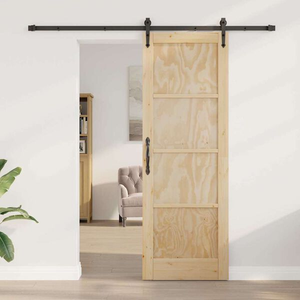 vidaXL Συρόμενη Πόρτα ORKDAL Καφέ 73.5 x 211 εκ Μασίφ ξύλο πεύκου
