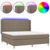 vidaXL &Kappa;&rho;&epsilon;&beta;ά&tau;&iota; Boxspring &mu;&epsilon; &Sigma;&tau;&rho;ώ&mu;&alpha; & LED Taupe 180x200 &epsilon;&kappa;. &Upsilon;&phi;&alpha;&sigma;&mu;ά&tau;&iota;&nu;&omicron;