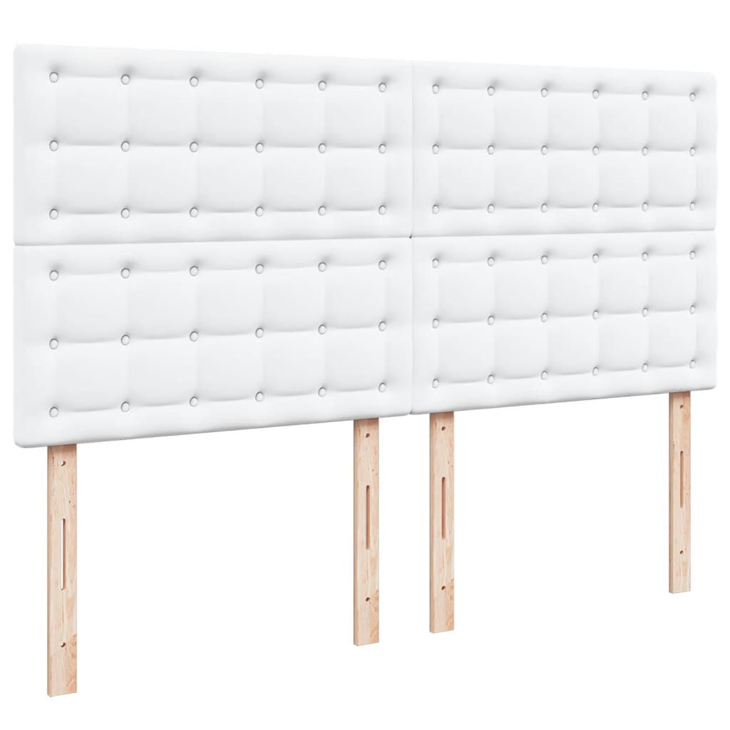 vidaXL Κρεβάτι Boxspring με Στρώμα Λευκό 200x200 εκ. Συνθετικό Δέρμα
