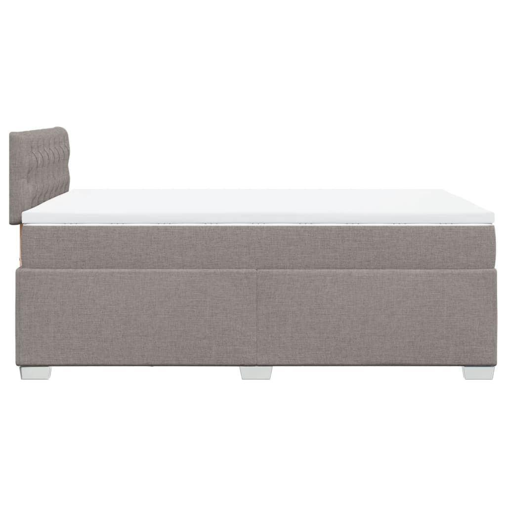 vidaXL Κρεβάτι Boxspring με Στρώμα Taupe 120x200 εκ. Υφασμάτινο