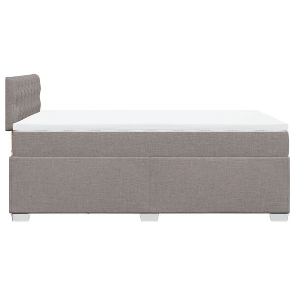 vidaXL Κρεβάτι Boxspring με Στρώμα Taupe 120x200 εκ. Υφασμάτινο
