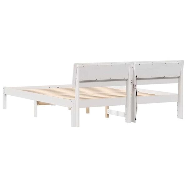 vidaXL Σκελετός Κρεβατιού Λευκό 160 x 200 cm Μασίφ ξύλο πεύκου