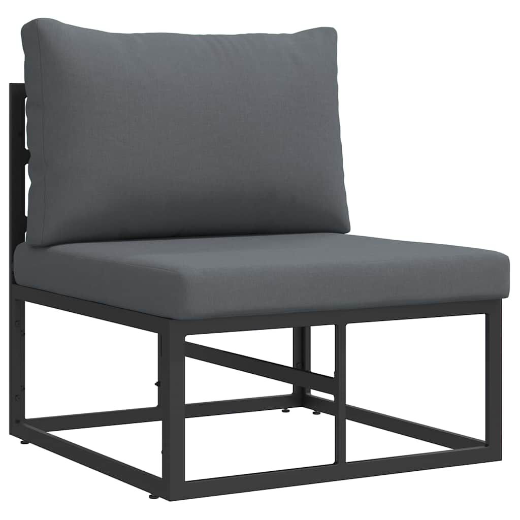 vidaXL Σετ Καναπέ Κήπου με μαξιλάρι 5 pcs Μαύρο Αλουμίνιο