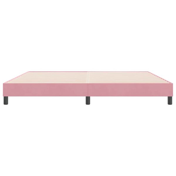 vidaXL Box Spring κρεβάτι χωρίς στρώμα ροζ 180x220 cm Βελούδινο