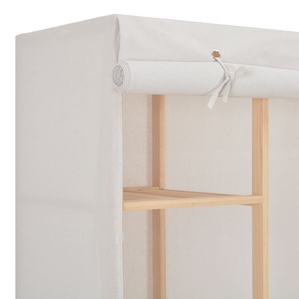 vidaXL Ντουλάπα Λευκή 135 x 40 x 170 εκ. Υφασμάτινη