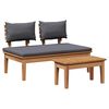 vidaXL Παγκάκι κήπου 2 pcs Καφέ Μασίφ ξύλο teak