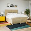 vidaXL &Kappa;&rho;&epsilon;&beta;ά&tau;&iota; Boxspring &mu;&epsilon; &Sigma;&tau;&rho;ώ&mu;&alpha; &Kappa;&rho;&epsilon;&mu; 200x200 &epsilon;&kappa;. &Upsilon;&phi;&alpha;&sigma;&mu;ά&tau;&iota;&nu;&omicron;