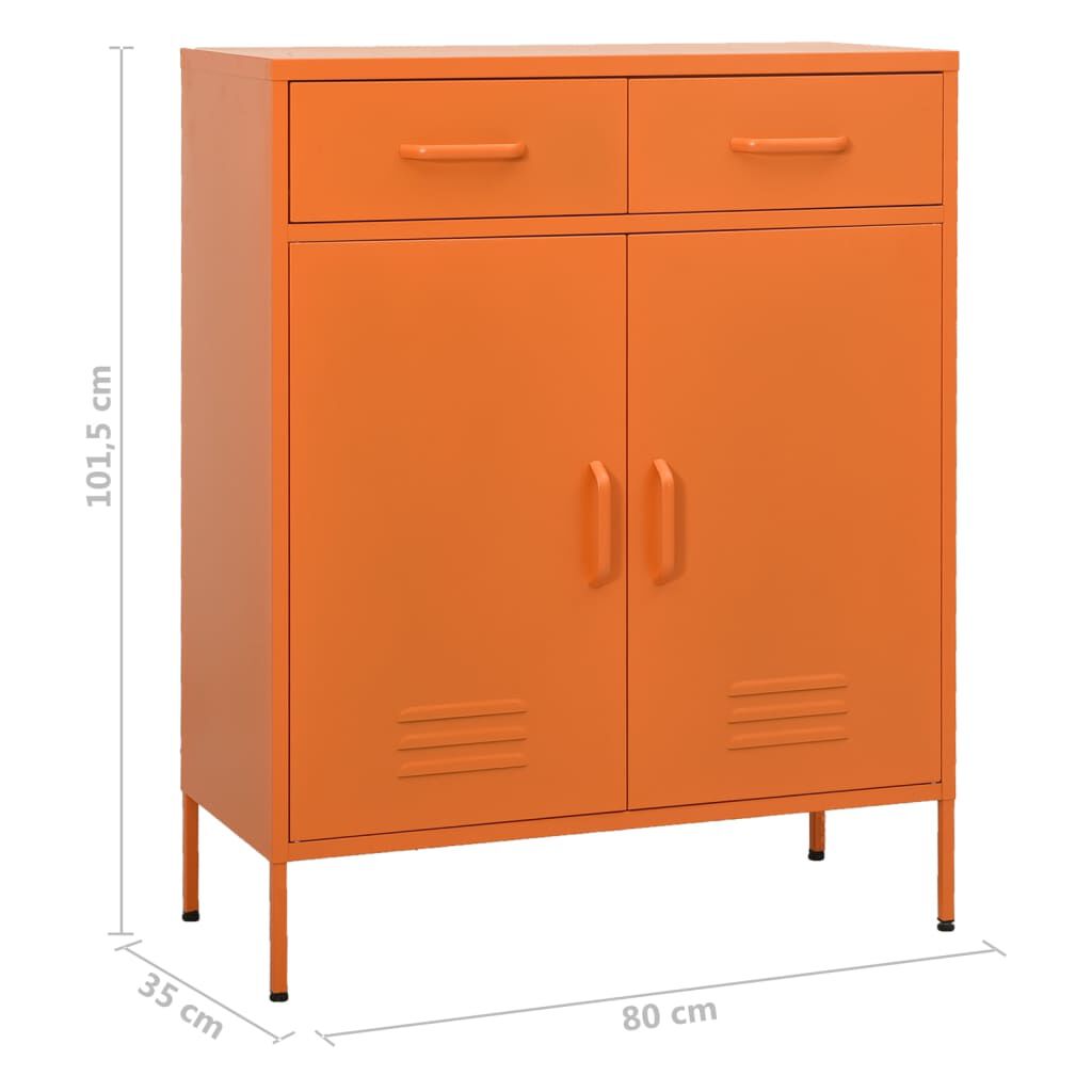 vidaXL Ντουλάπι Αποθήκευσης Πορτοκαλί 80 x 35 x 101,5 εκ. από Ατσάλι