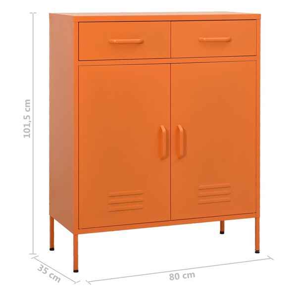 vidaXL Ντουλάπι Αποθήκευσης Πορτοκαλί 80 x 35 x 101,5 εκ. από Ατσάλι