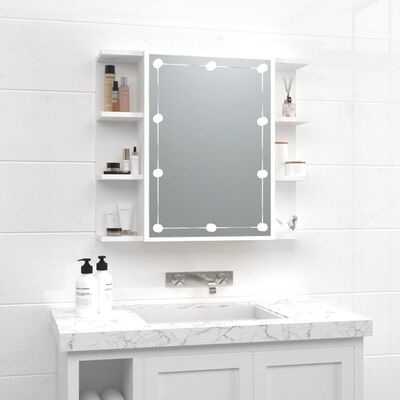 vidaXL Έπιπλο Καθρέπτη με LED Λευκό 70 x 16,5 x 60 εκ.