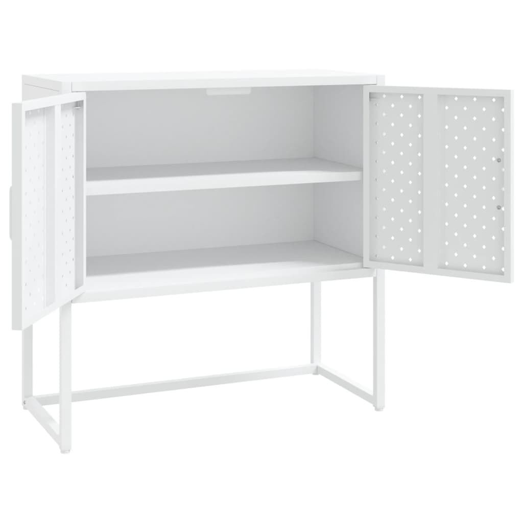 vidaXL Μπουφές Λευκός 75 x 35 x 75 εκ. από Ατσάλι