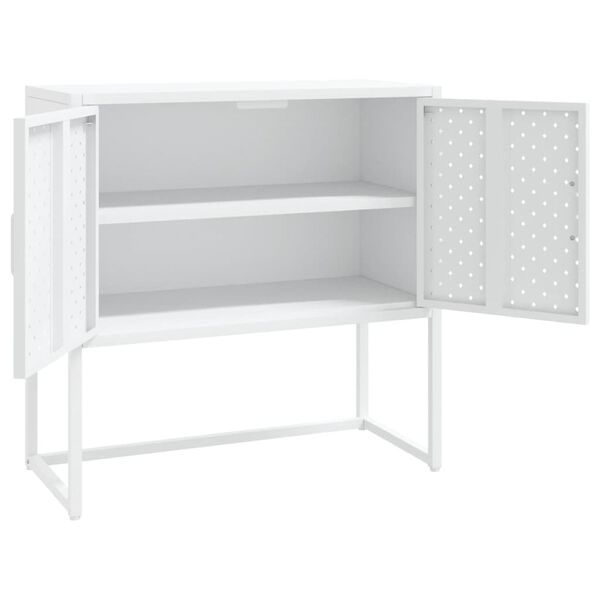 vidaXL Μπουφές Λευκός 75 x 35 x 75 εκ. από Ατσάλι