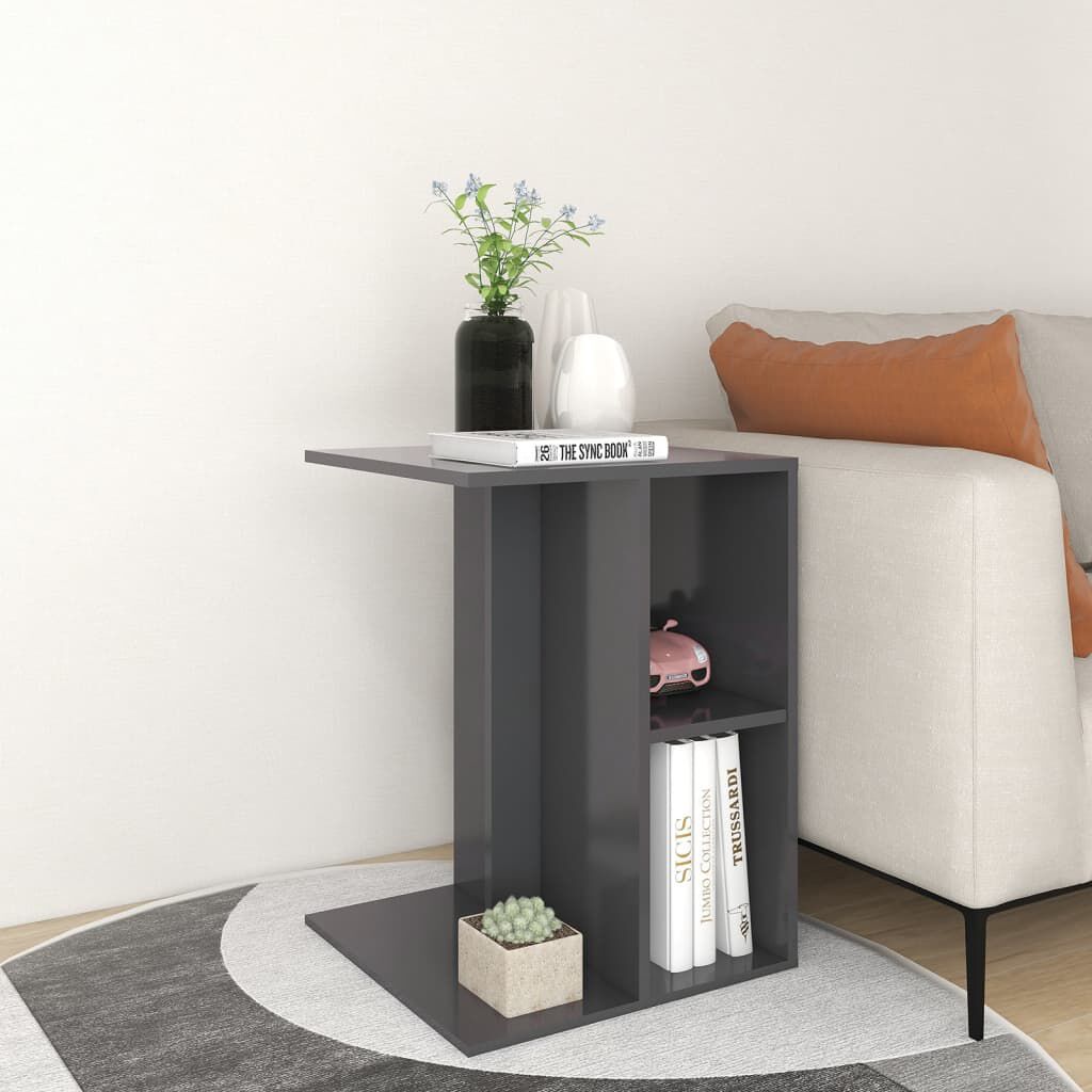 vidaXL Τραπέζι Βοηθητικό Γκρι 60 x 40 x 45 εκ. από Μοριοσανίδα