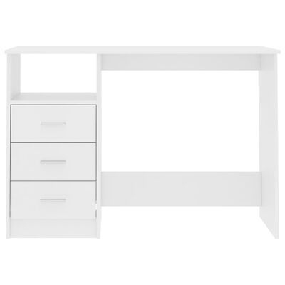 vidaXL Γραφείο με Συρτάρια Λευκό 110 x 50 x 76 εκ. από Μοριοσανίδα