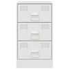 vidaXL Κομοδίνο Λευκό 34,5x39x62 εκ. από Χάλυβα