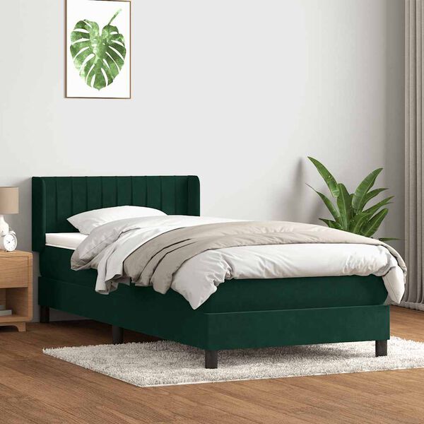 vidaXL Box Spring &kappa;&rho;&epsilon;&beta;ά&tau;&iota; &mu;&epsilon; &sigma;&tau;&rho;ώ&mu;&alpha; &sigma;&kappa;&omicron;ύ&rho;&omicron; &pi;&rho;ά&sigma;&iota;&nu;&omicron; 90x210&epsilon;&kappa;. &Beta;&epsilon;&lambda;&omicron;ύ&delta;&iota;&nu;&omicron;
