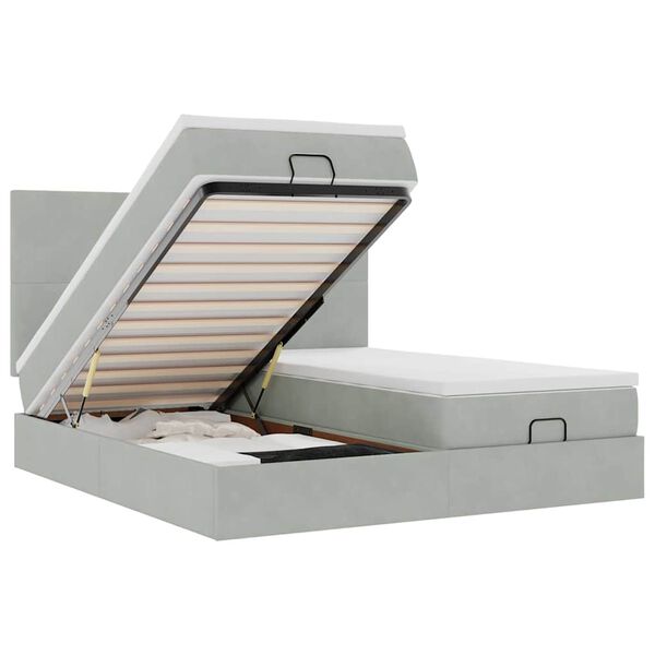 vidaXL &Omicron;&theta;&omega;&mu;&alpha;&nu;&iota;&kappa;ό &kappa;&rho;&epsilon;&beta;ά&tau;&iota; &mu;&epsilon; &sigma;&tau;&rho;ώ&mu;&alpha;&tau;&alpha; &alpha;&nu;&omicron;&iota;&chi;&tau;ό &gamma;&kappa;&rho;&iota; 160x200cm Velvet