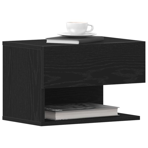 vidaXL Κομοδίνο 2 pcs Μαύρη δρυς 46 x 29.5 x 30 εκ. Επεξεργασμένο ξύλο