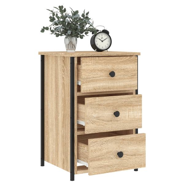 vidaXL Κομοδίνα 2 τεμ. Sonoma Δρυς 40 x 36 x 60 εκ. Επεξεργασμένο Ξύλο