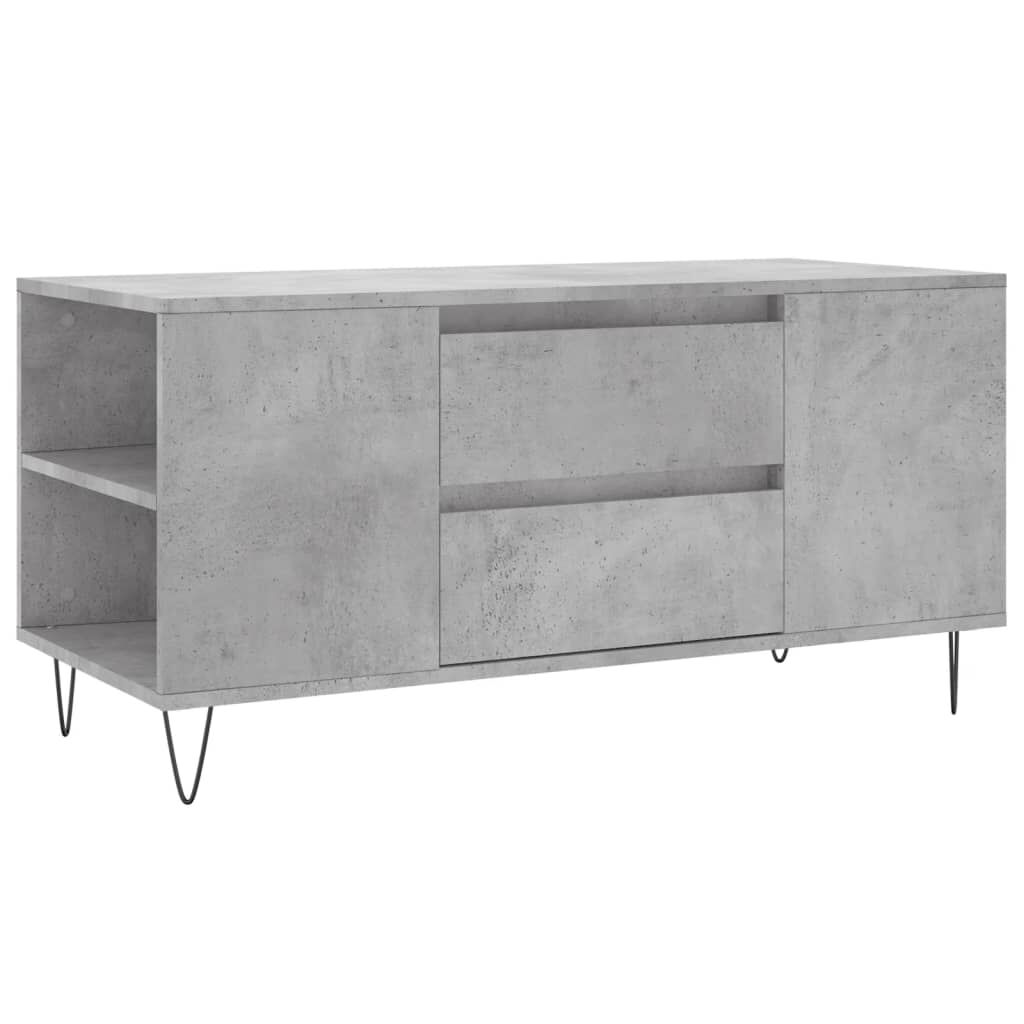 vidaXL Τραπεζάκι Σαλονιού Γκρι Σκυροδεμ. 102x44,5x50 εκ. Επεξεργ. Ξύλο