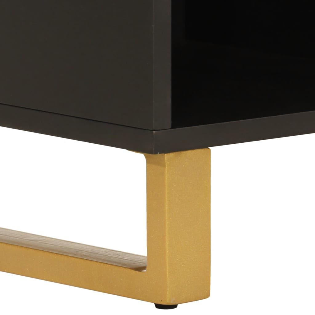 vidaXL Έπιπλο Τηλεόρασης Καφέ/Μαύρο 100x33,5x46 εκ. Μασίφ Ξύλο Μάνγκο
