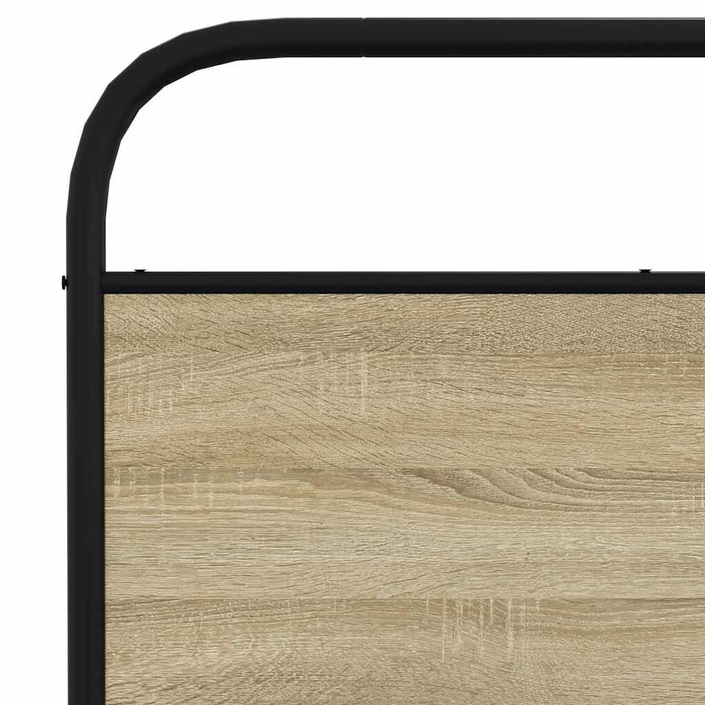 vidaXL Σκελετός Κρεβ. Χωρίς Στρώμα Sonoma Δρυς 180x200 εκ. Μεταλλικό